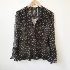 Anthropologie Love Sam Sheer Blouse Size Large